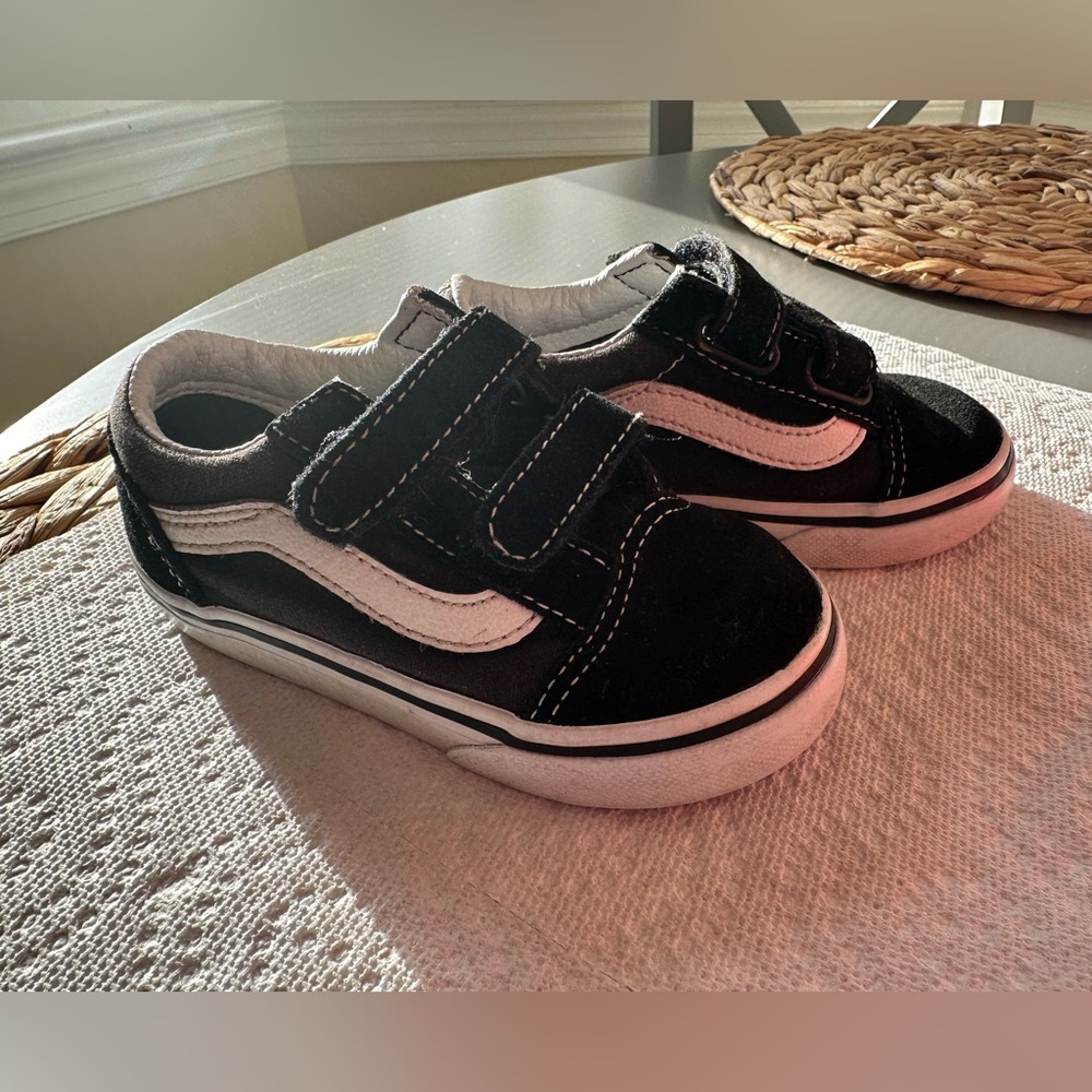 Toddler Black and White Vans Shoes
